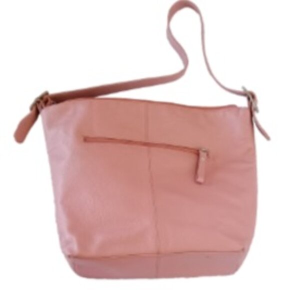 NWOT Wilsons Leather Shoulder Bag Silver Hardware Front Pocket Pink Minimalistic - Picture 4 of 17